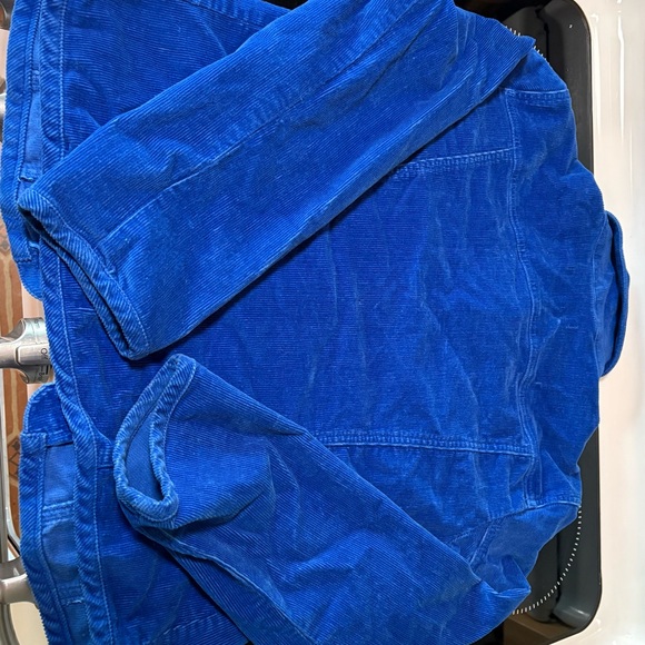 Large Womans cobalt blue corduroy jacket - Picture 5 of 6